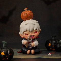 POP MART Hirono Monsters' Carnival figures on display shelf showcase vibrant designs.