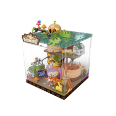 POP MART Labubu building pieces arranged for interactive construction