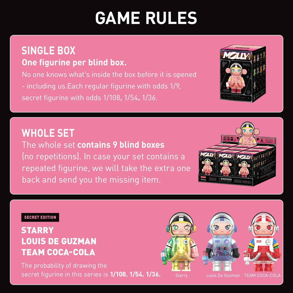 POP MART Mega Space Molly random design box hides a unique figure ideal for gifting.