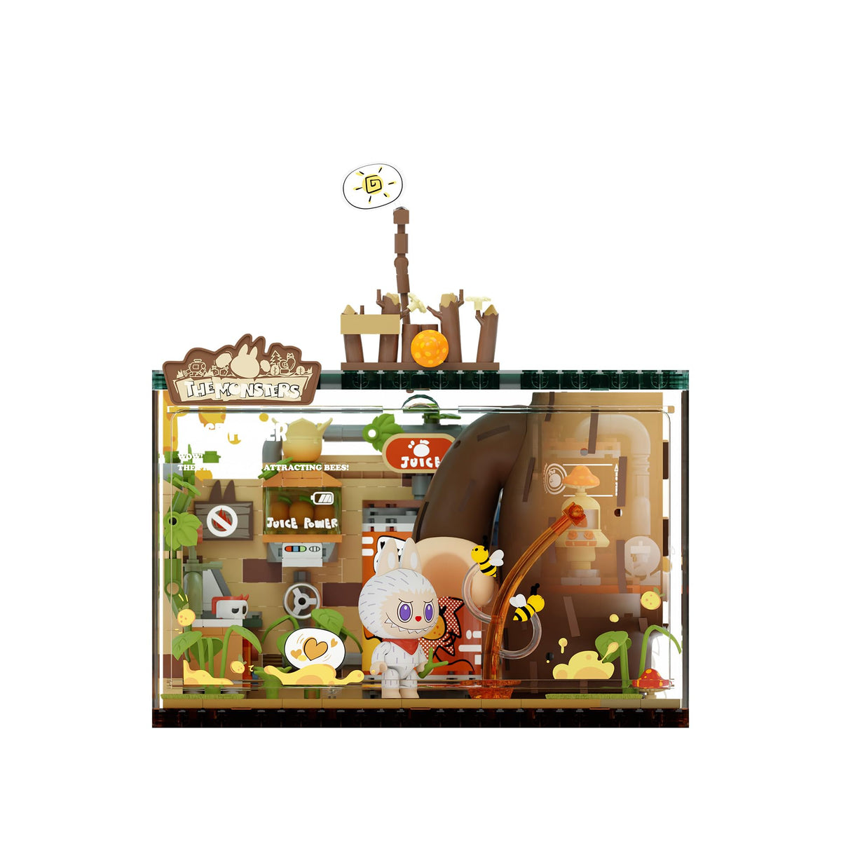 POP MART monsters forest secret base juice maker under bright lights for creative play