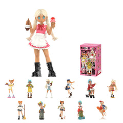 POP MART Peach Riot Rush Hour figure on display stand enhances desk decor