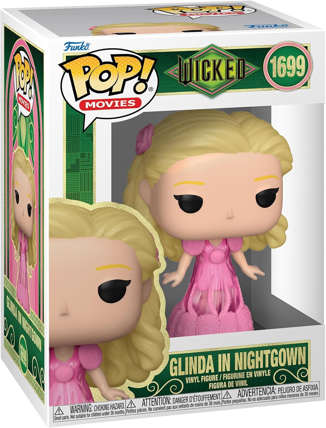 Stylized Glinda close-up highlighting vivid colors and whimsical details