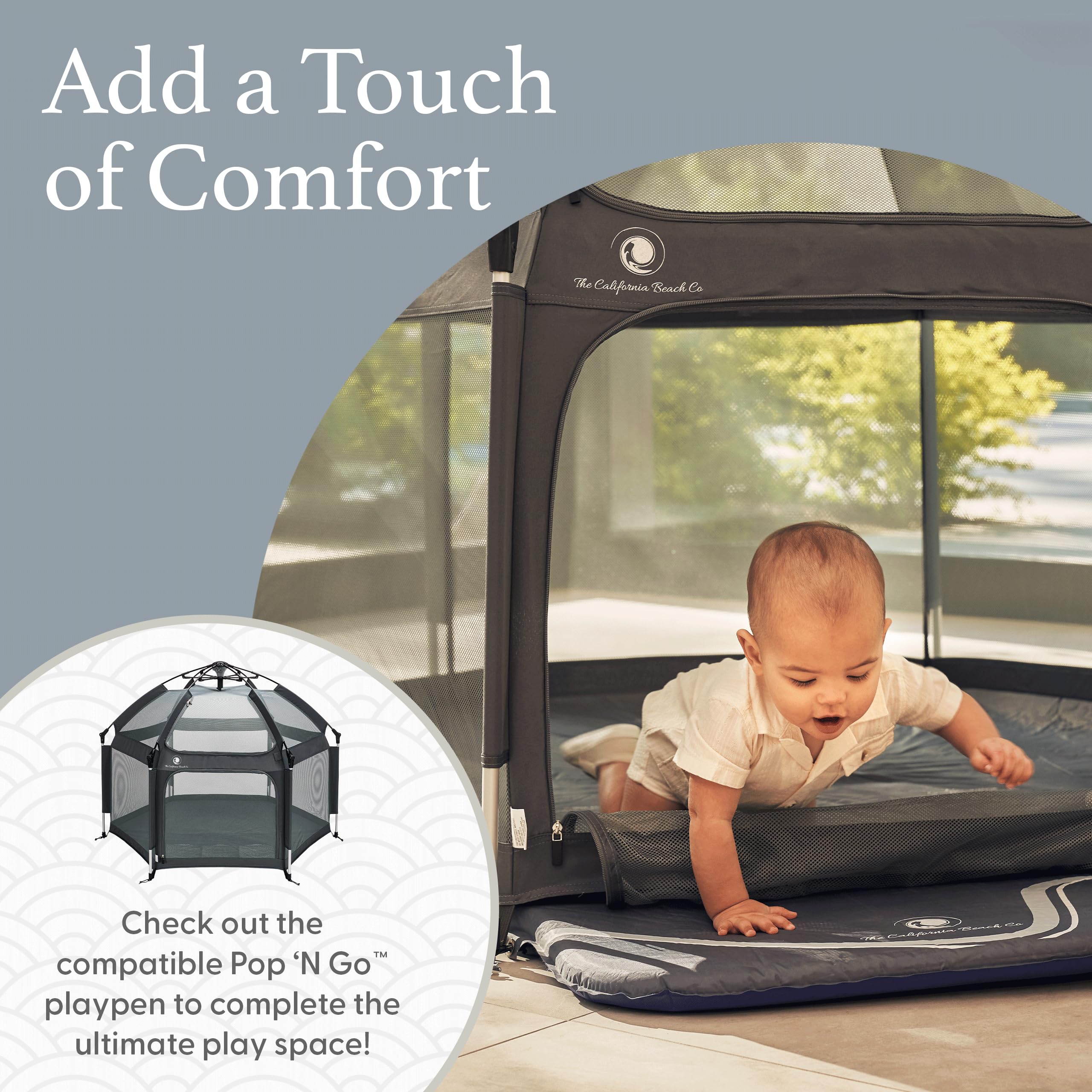 POP 'N GO PLAYPEN standalone use doubles as a portable play mat.