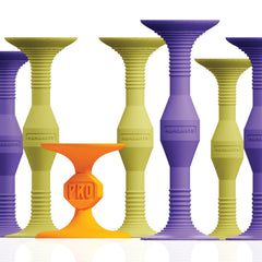 Popdarts Pro Pack front view showing purple and yellow darts ready to play.