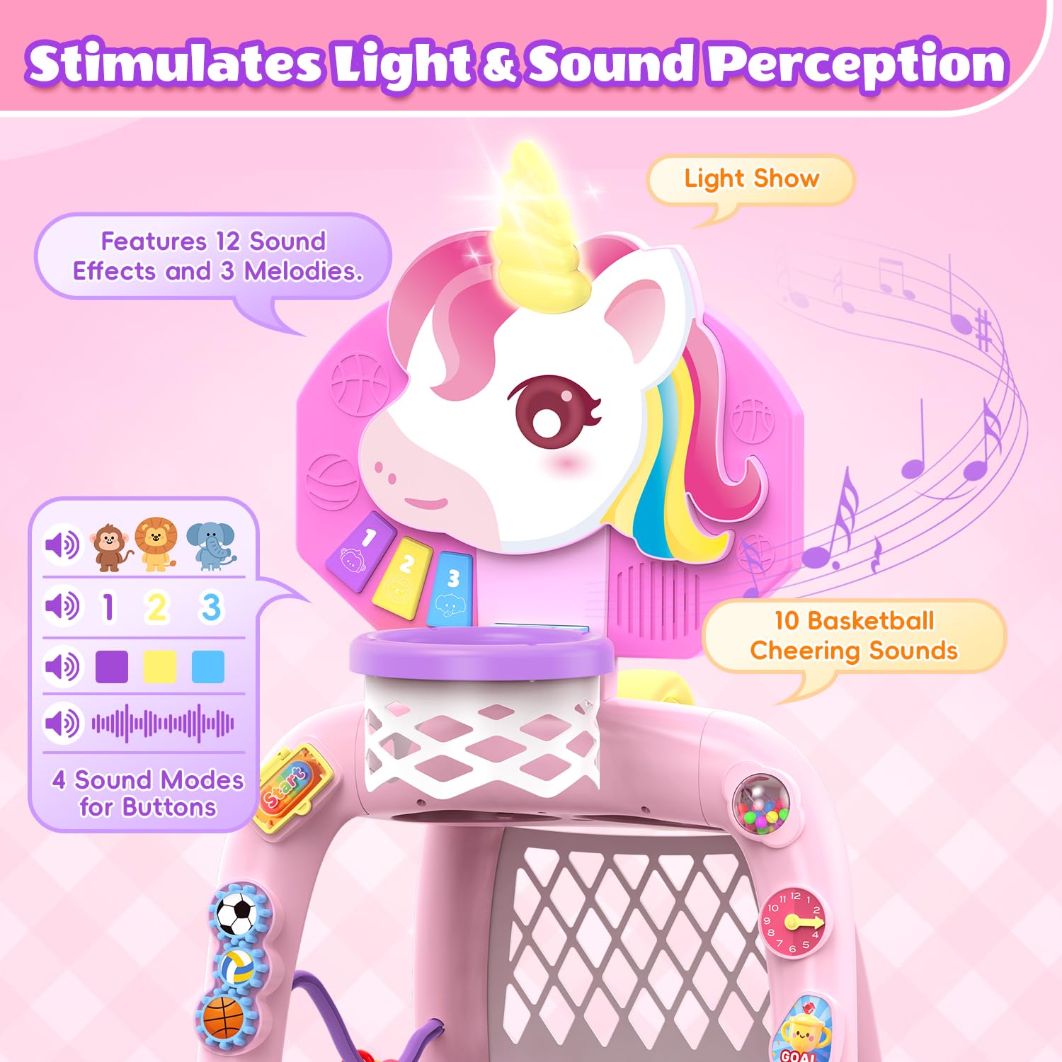 POPERFUN unicorn rolling-balls provide tactile interaction during games