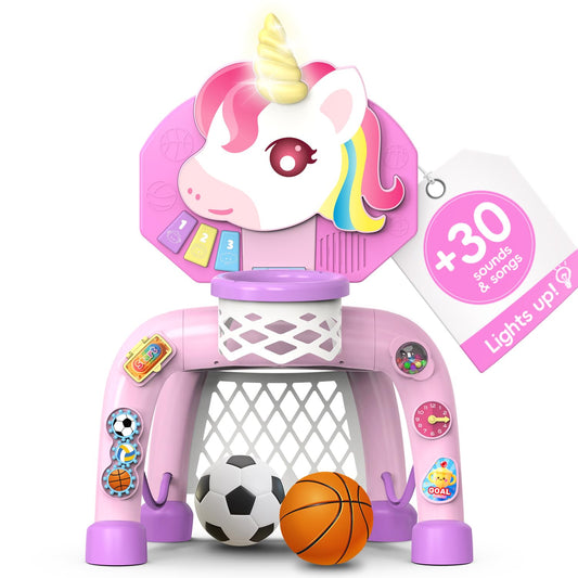POPERFUN unicorn toddler hoop assembly for easy indoor setup and play