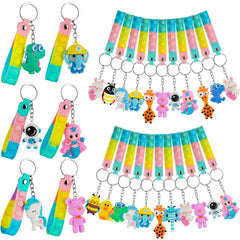 Popfidget 28-pack dinosaurs keychain with 3D design, ideal for classroom focus and party favors.