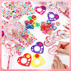 POPGIFTU pencils stickers erasers sharpeners set demonstrates practical school supplies