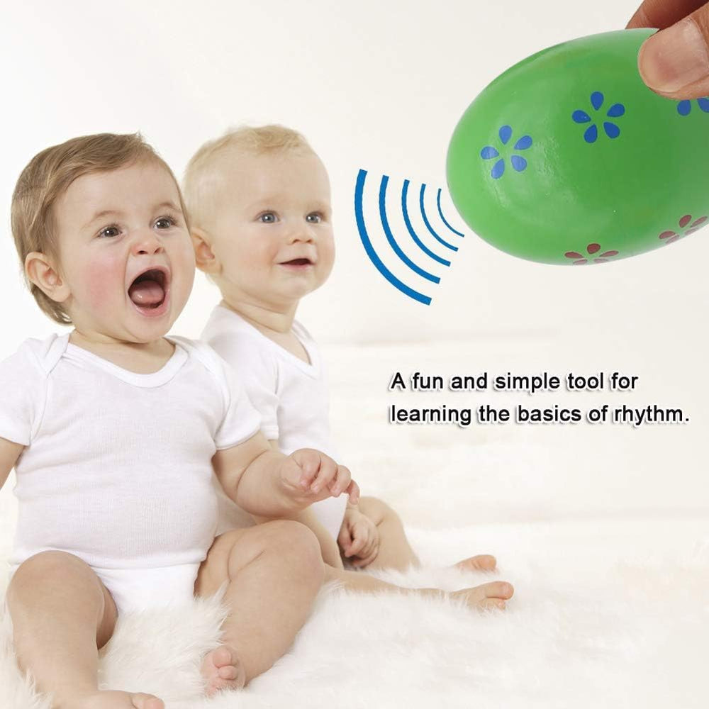 POPLAY classroom-friendly egg shakers in durable wooden design.