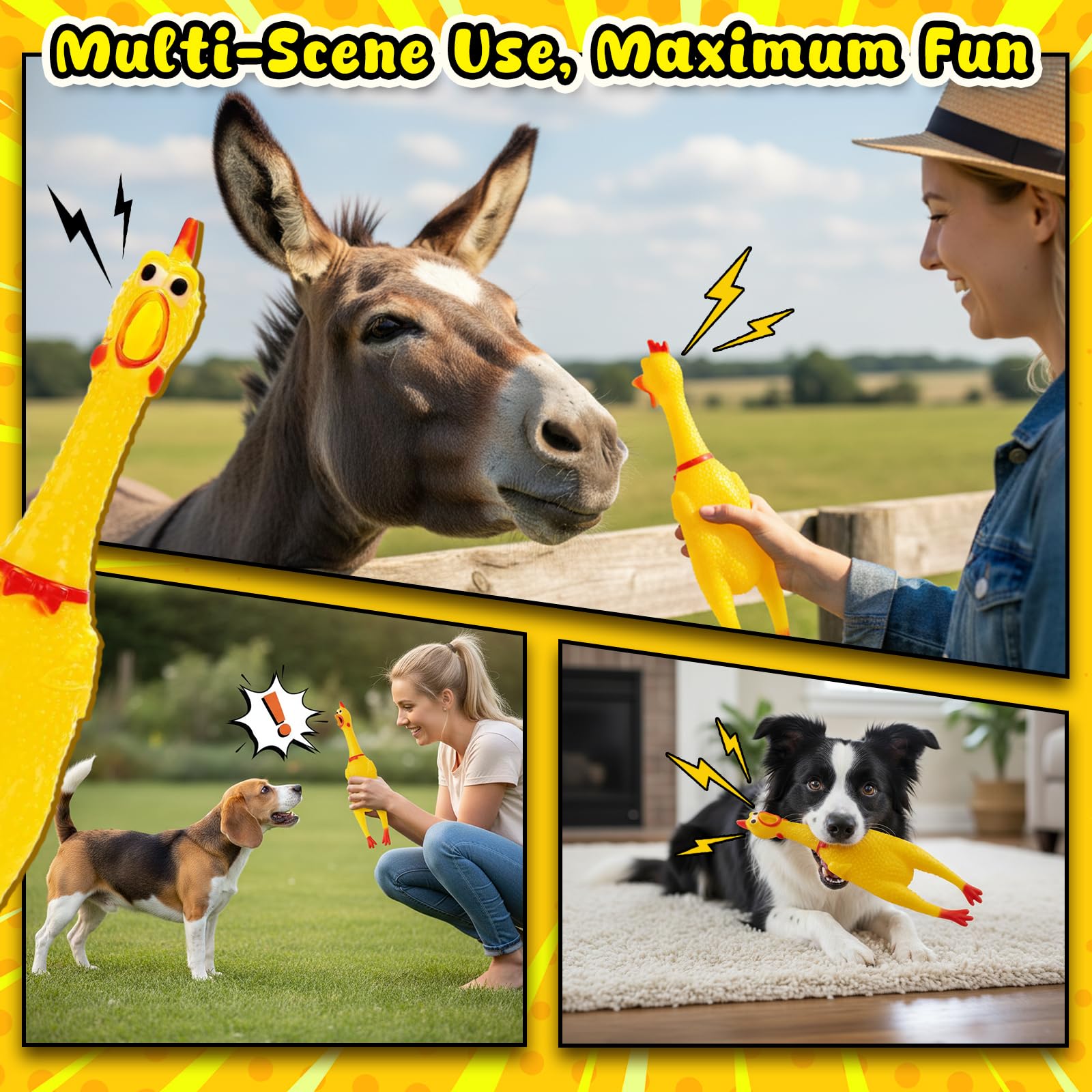 POPLAY family-friendly chicken toy shown in a party setting for party favors and rewards