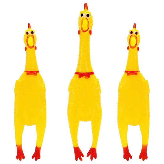 POPLAY large screaming chicken toy in 13-5in view for big play sessions with animals