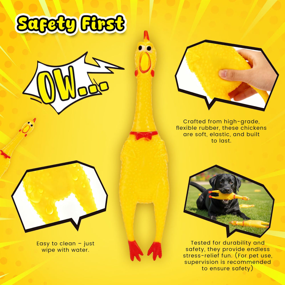 POPLAY medium screaming chicken toy side view ideal for focused training and play