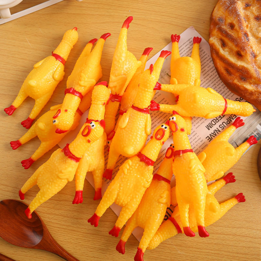 POPLAY squeaky chicken 6-3-inch length close-up for hands-on play