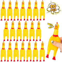 POPLAY squeaky chicken front view in bright colors for party favors and play