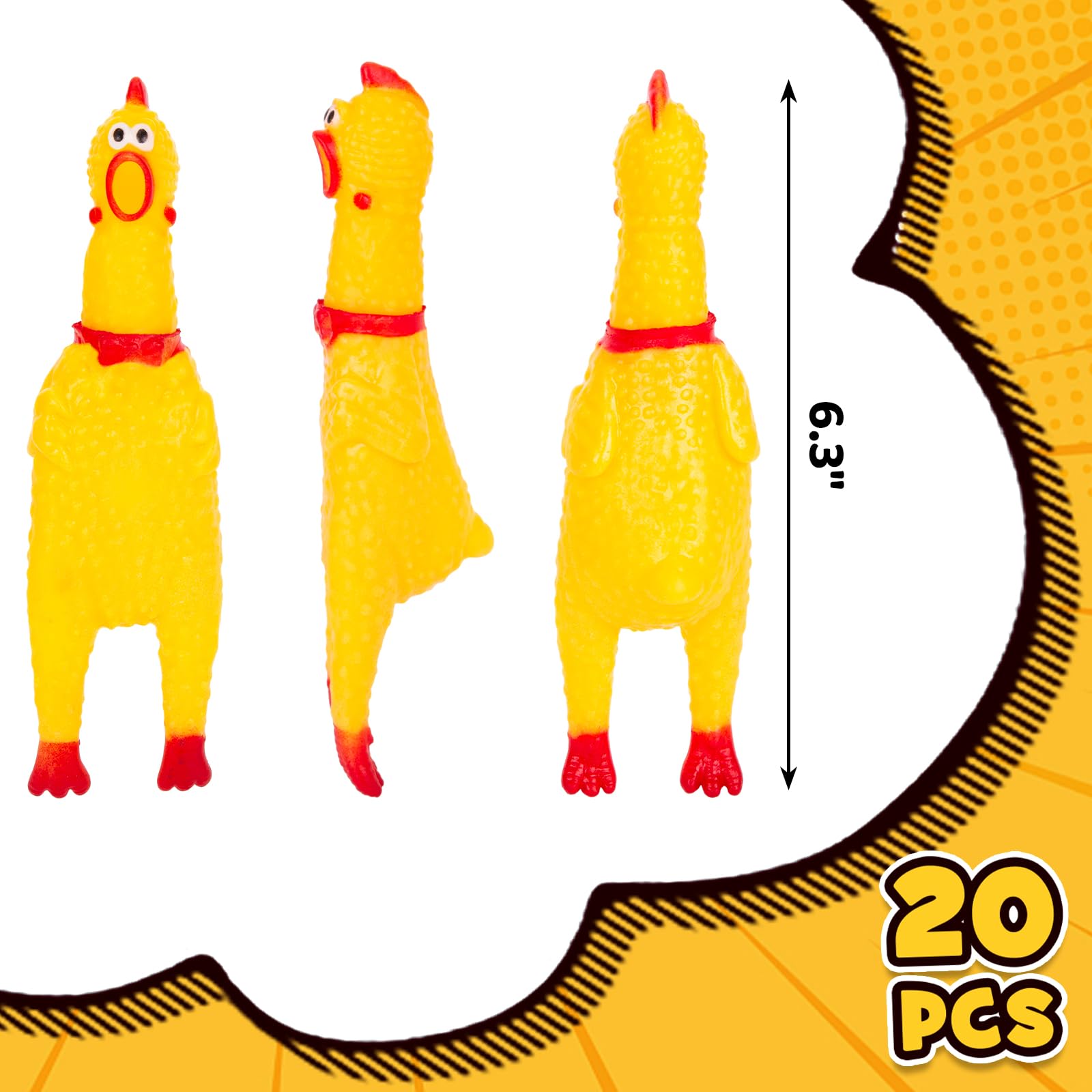 POPLAY squeaky chicken side view showing durable design for gifts