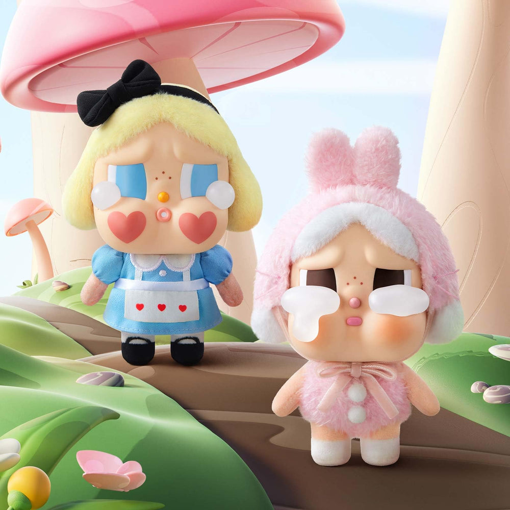 POP MART Crybaby Tears gift-ready packaging displayed on a shelf.