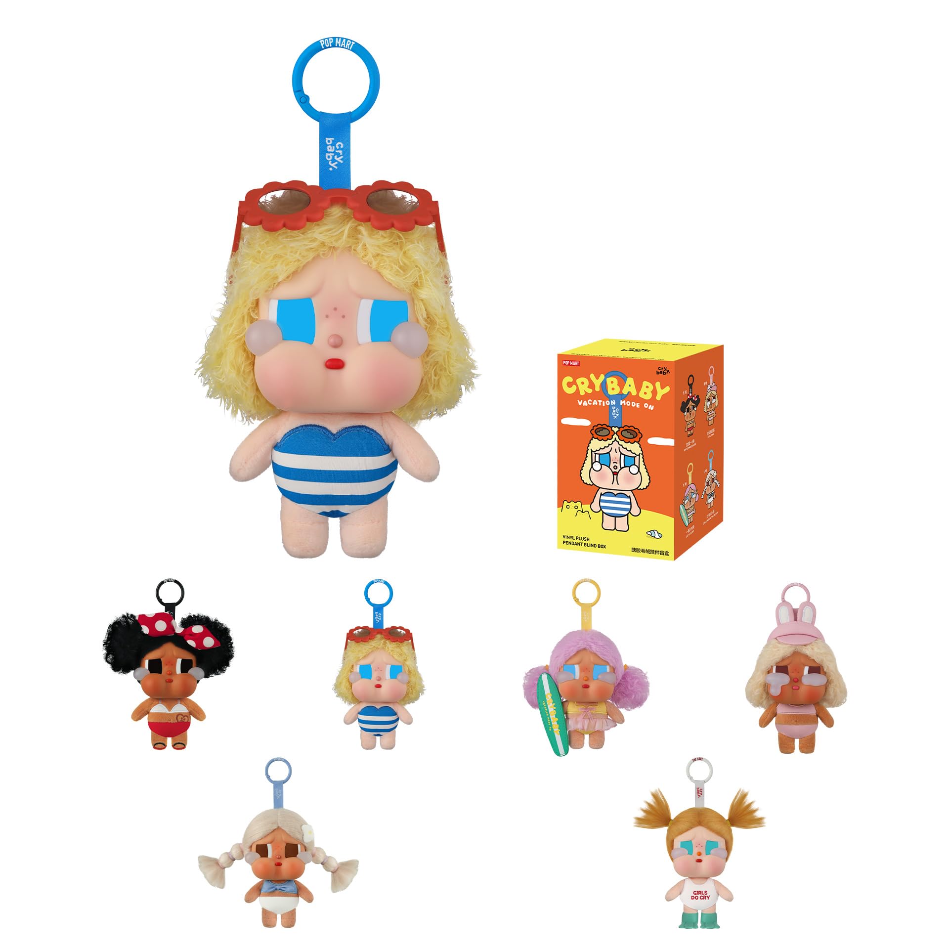 POP MART Crybaby Vacation Mode box front view, mystery collectible for fans