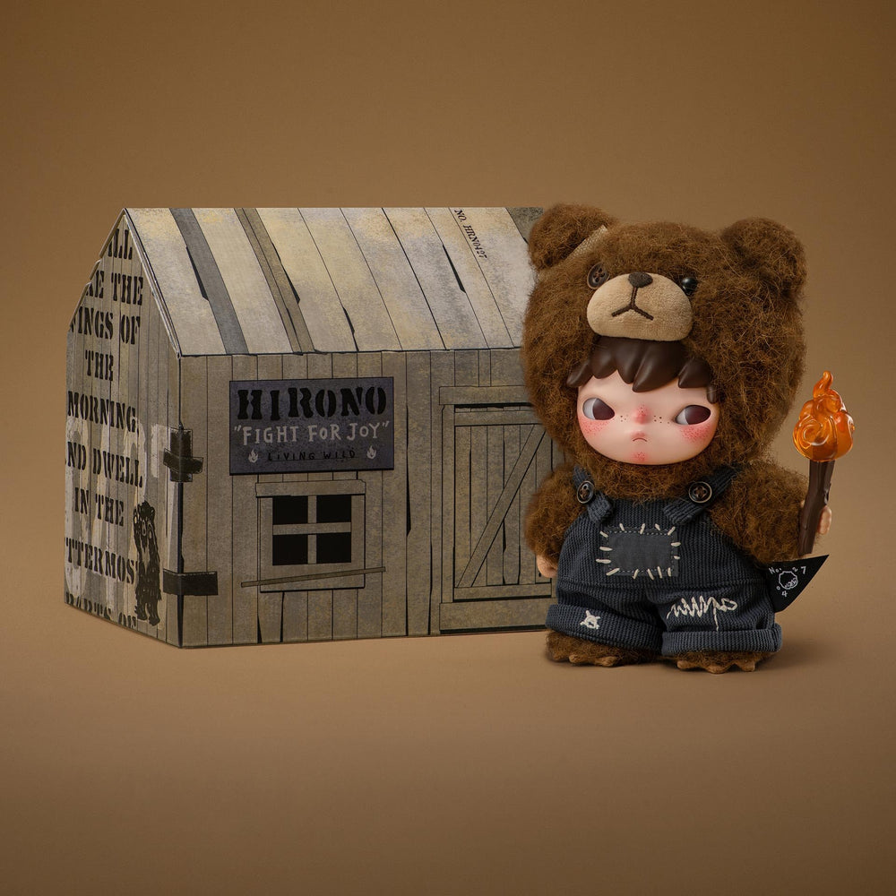 POP MART Hirono Living pose-action plush doll captures playful joy for gifting.