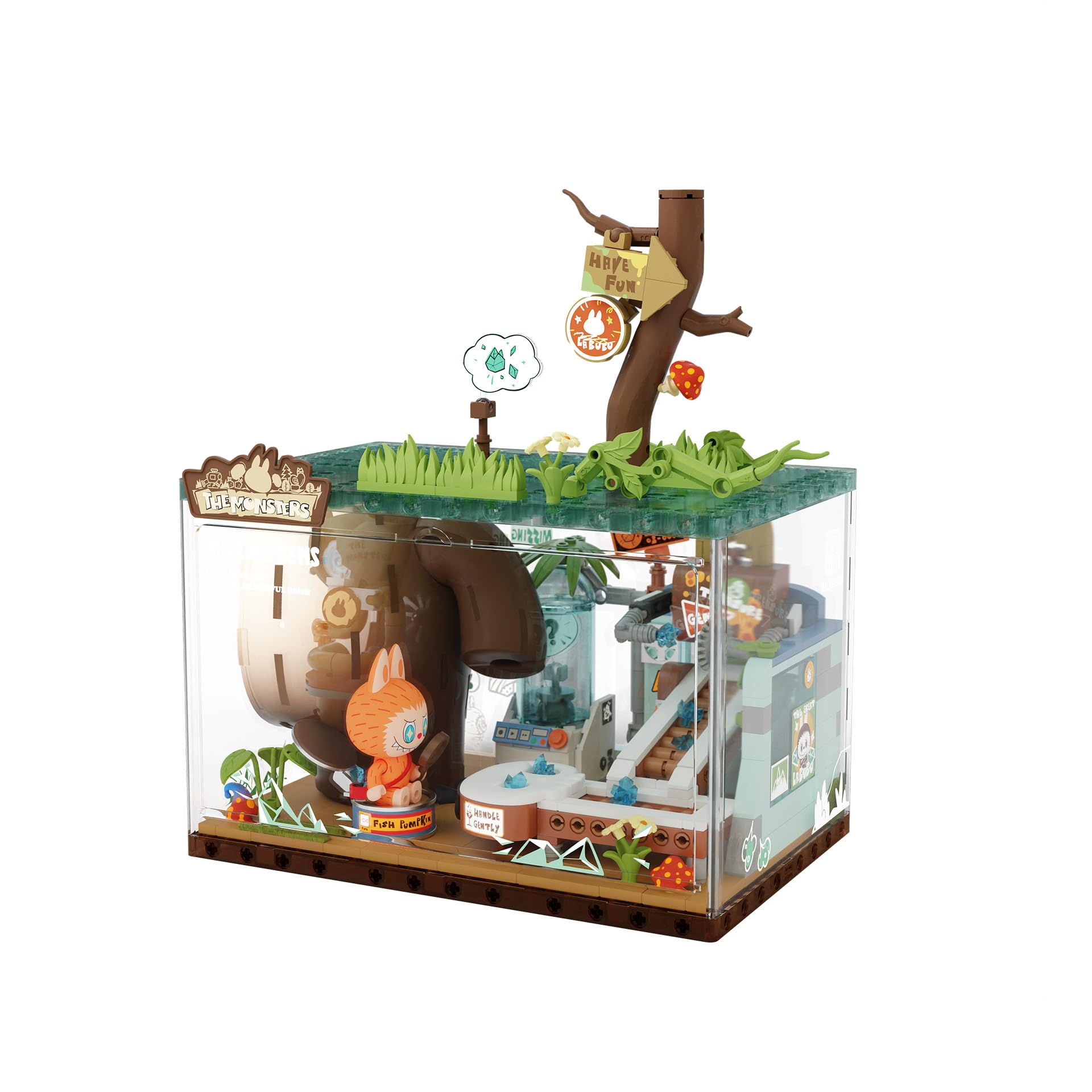 POP MART Labubu building toy set featuring colorful construction elements.