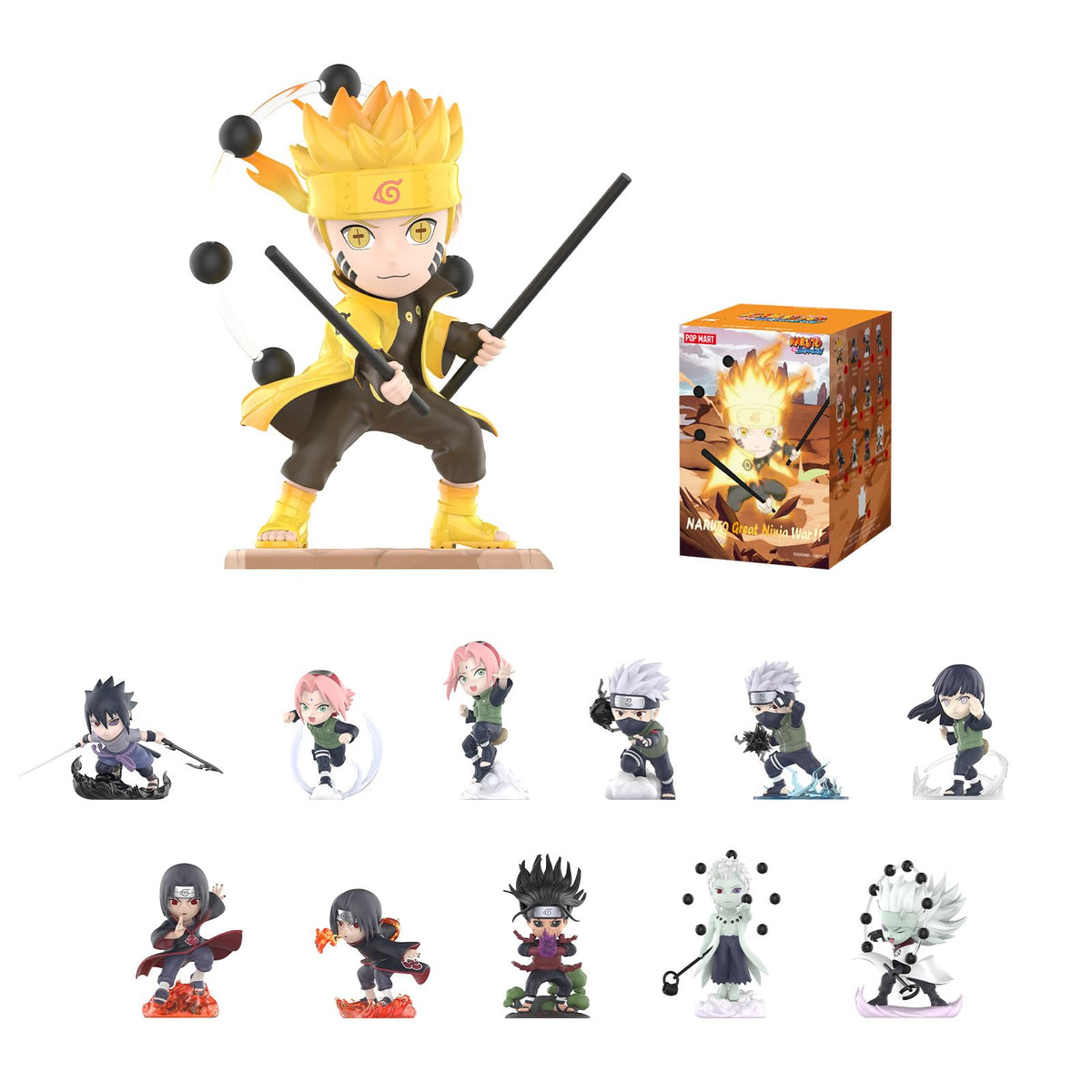 A POP MART Naruto Ninkai Taisen blind box figure ready for collection.
