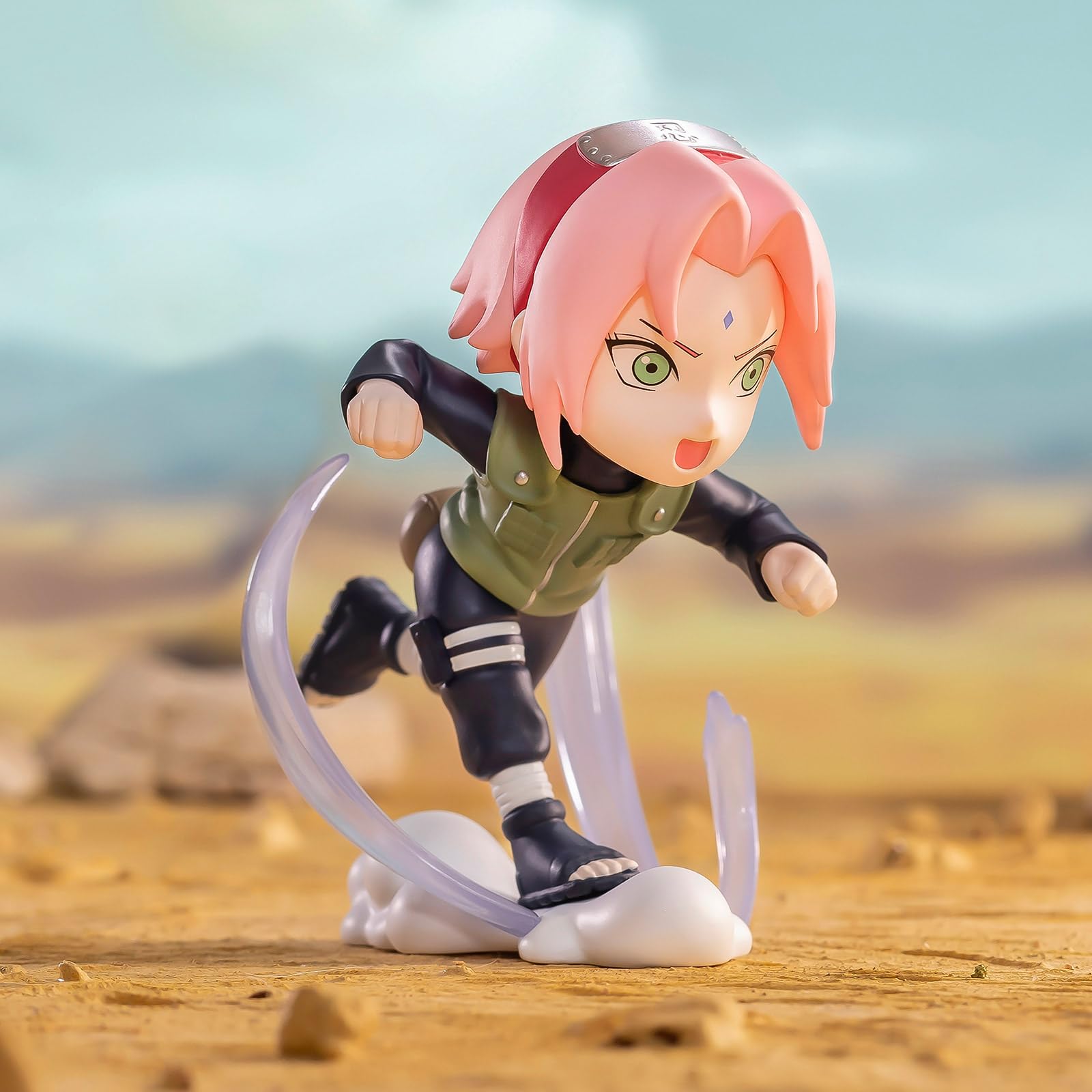 POP MART Naruto Ninkai Taisen figure displayed on a stand.