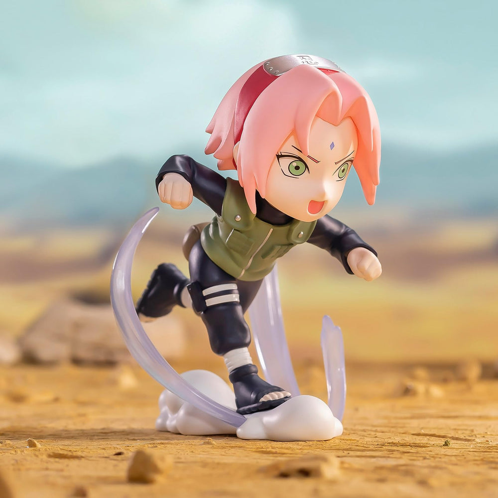 POP MART Naruto Ninkai Taisen figure displayed on a stand.