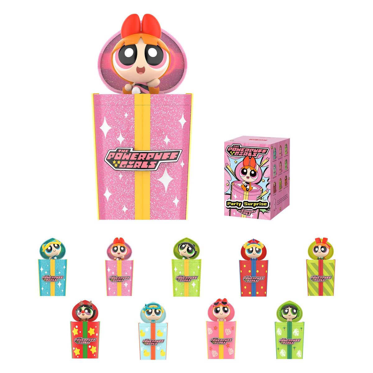 POP MART Powerpuff Girls blind box figure on display, ideal desk decor and collector's item.