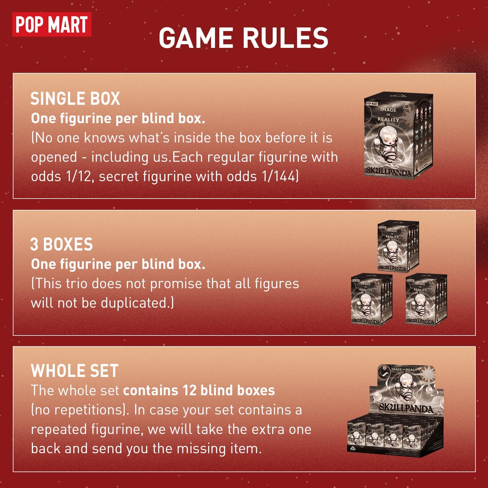 POP MART Skullpanda blind box gift for surprise unboxing and collection.