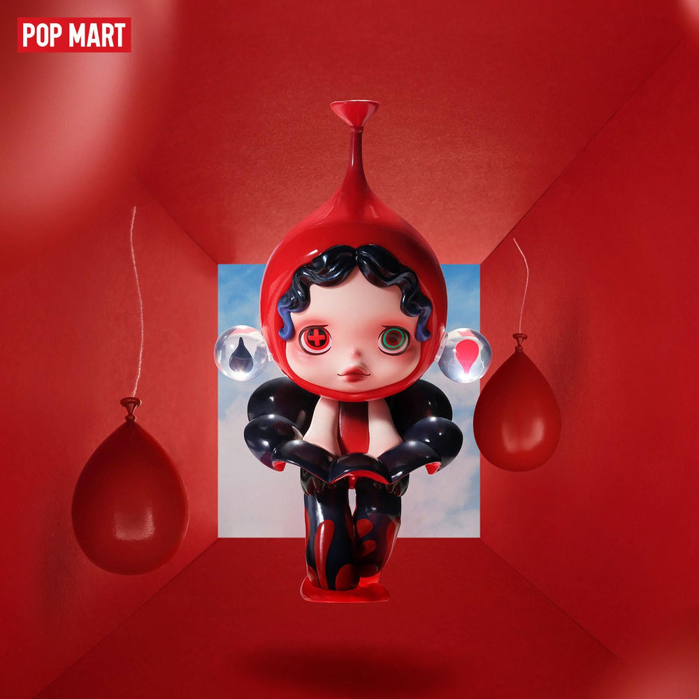 POP MART Skullpanda collectible display piece enhances room decor.