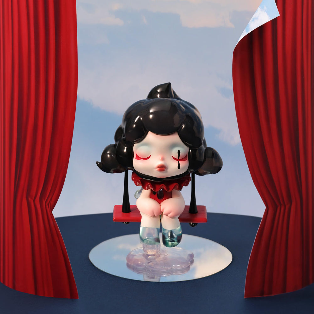 POP MART Skullpanda compact height fits desks and shelves.