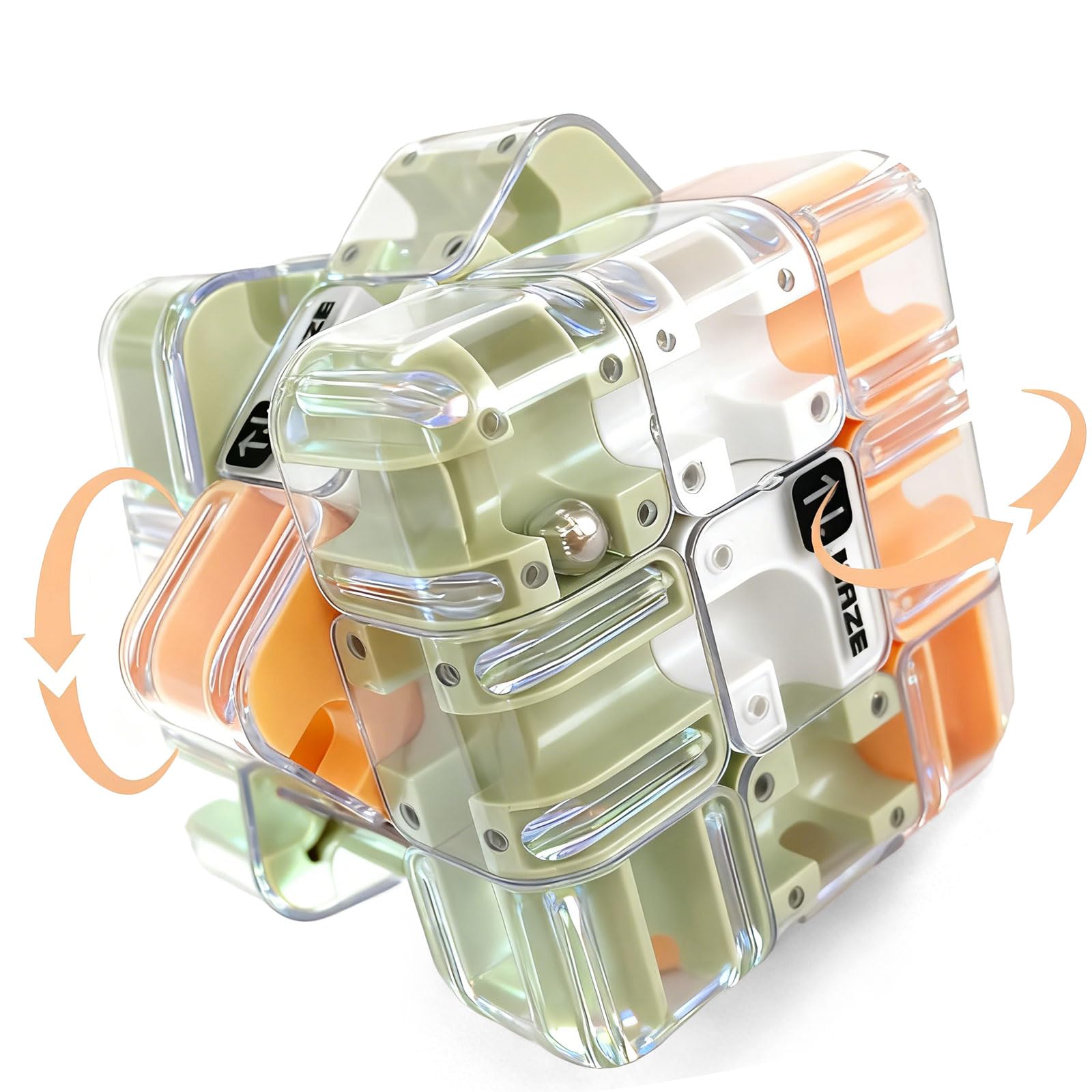 POPOMR challenging 3D labyrinth maze cube front view supports focus and problem-solving.