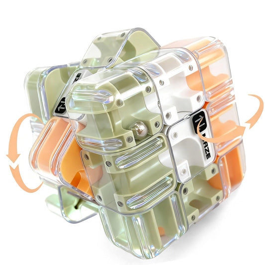 POPOMR challenging 3D labyrinth maze cube front view supports focus and problem-solving.