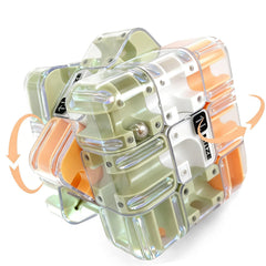 POPOMR challenging 3D labyrinth maze cube front view supports focus and problem-solving.