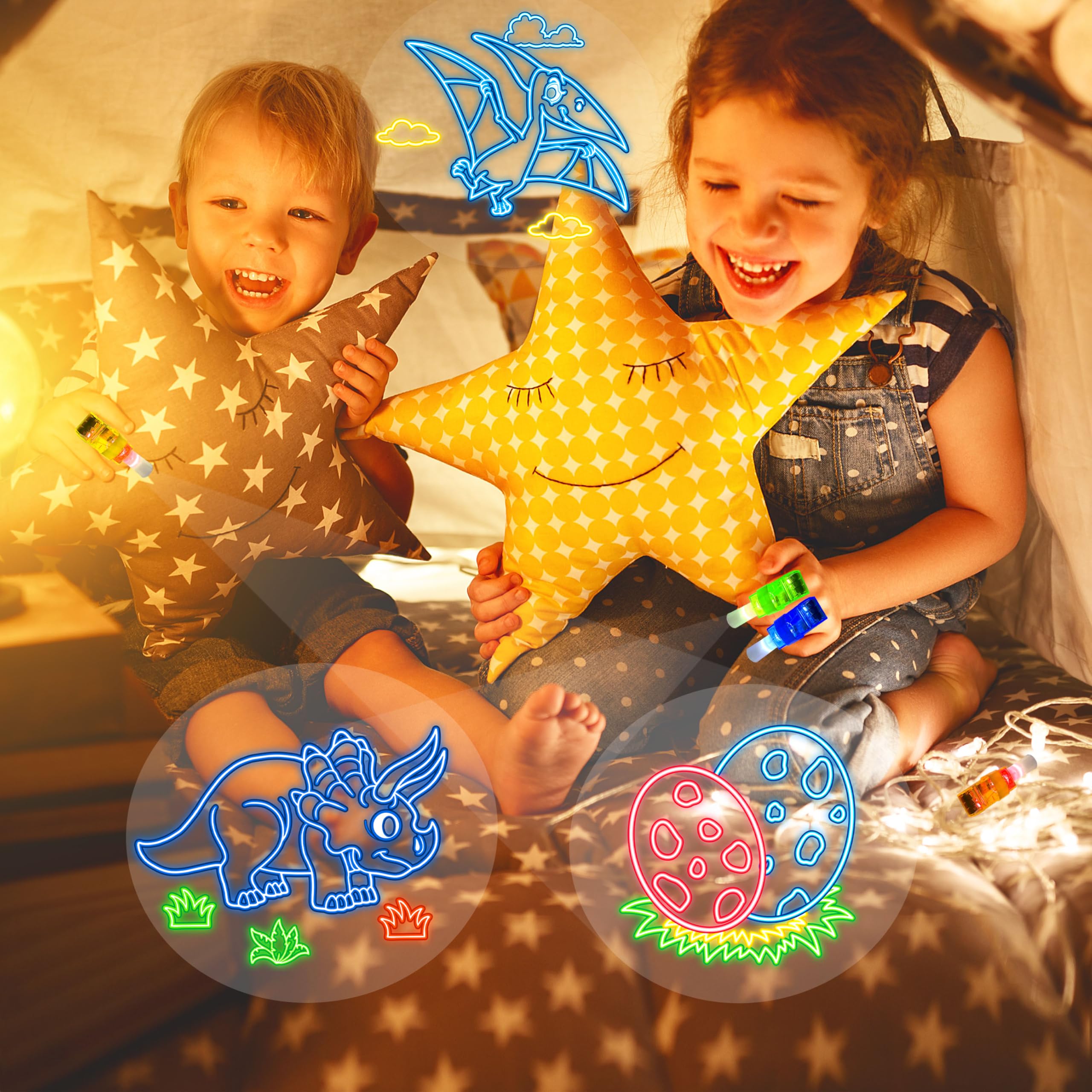 POPOOO dinosaur bundle finger light set brightens goodie bags