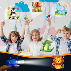 POPOOO glow-in-the-dark safari party favors for kids' celebrations.