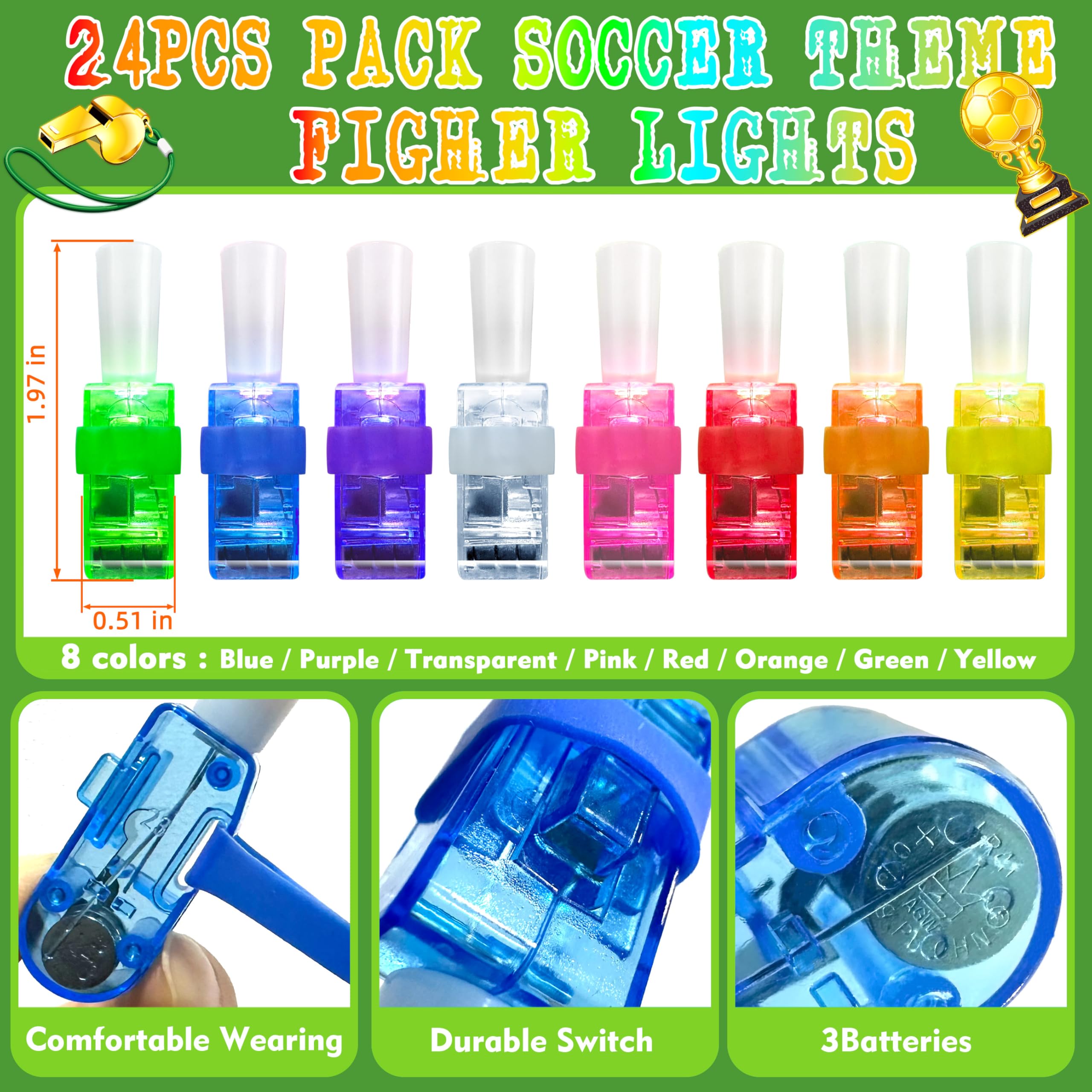 POPOOO LED finger light showing goal pattern, perfect glow for night events
