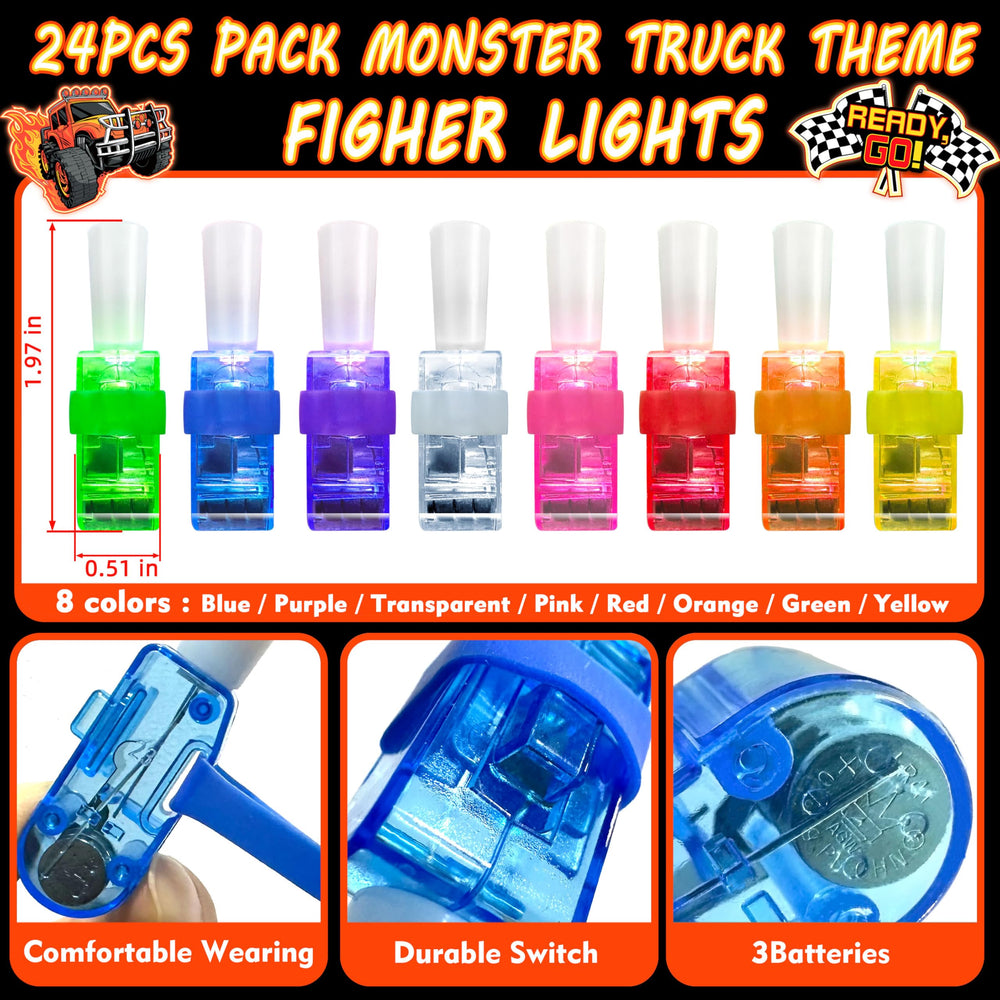 POPOOO finger lights checkered flag design brighten kid races and games.
