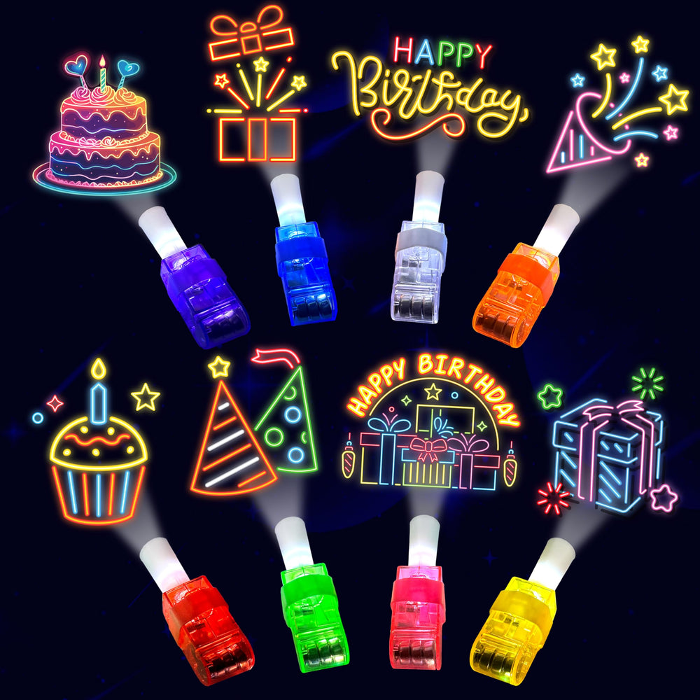 POPOOO neon birthday LED finger lights pack glows brightly for celebrations