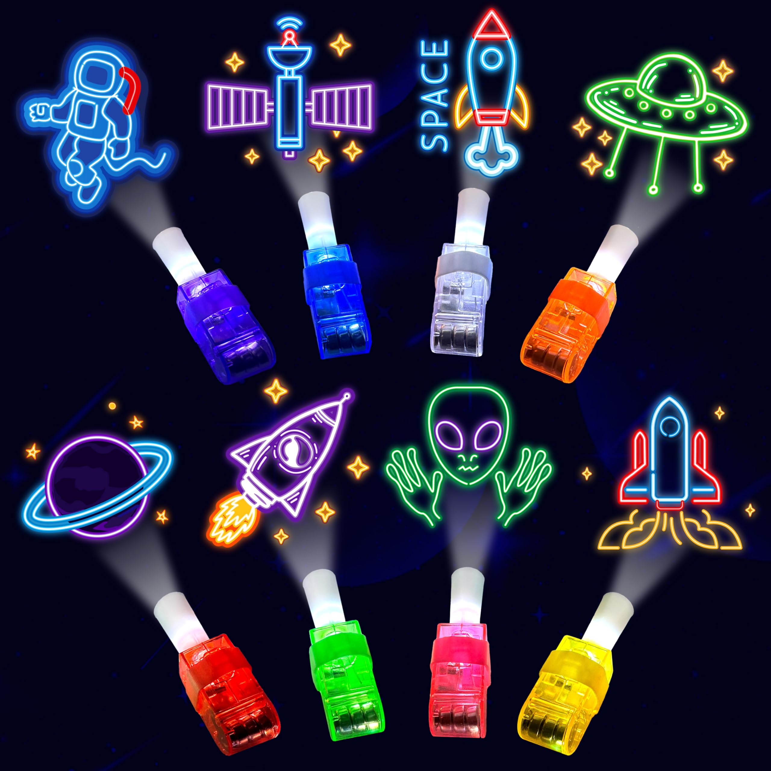 POPOOO rocket LED finger light glows for space party favors