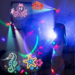 POPOOO Undersea finger lights glow jellyfish visuals for glow party ideas.