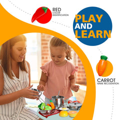 POPUTOY kid chef apron and potholders for realistic dress-up.