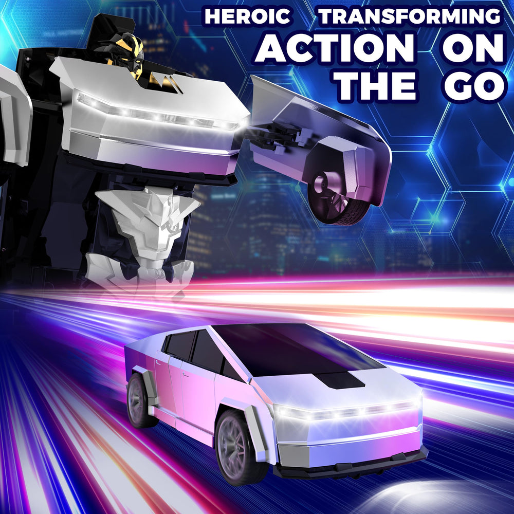 POPPLAYING Transform RC Cyber Pickup Truck 360-degree spin for cool stunts