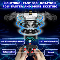 POPPLAYING Transform RC Cyber Pickup Truck with LED lights for night fun