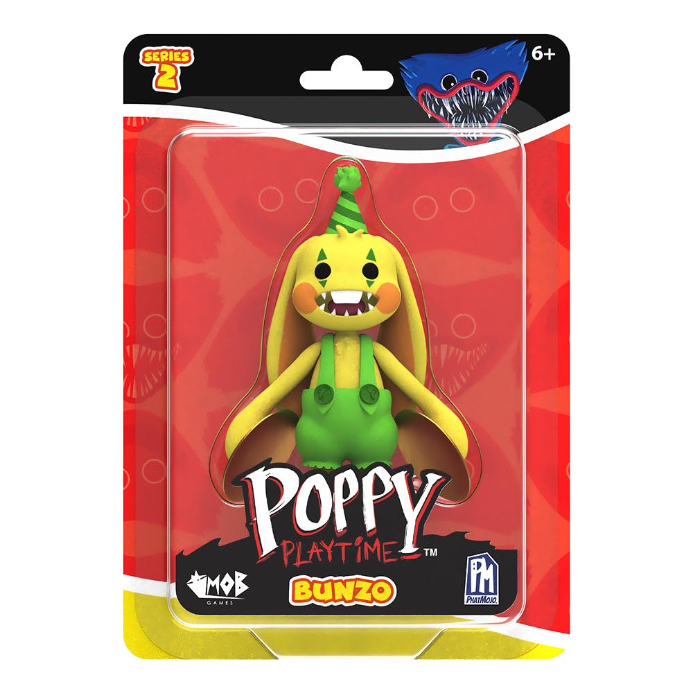 Poppy Playtime Bunzo Bunny 5in figure in a dynamic pose for imaginative play and display.
