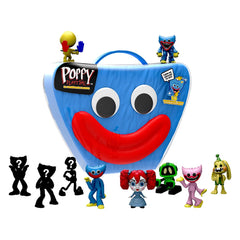 Poppy Playtime minifigure set featuring Huggy Wuggy, ideal for display and easy transport.