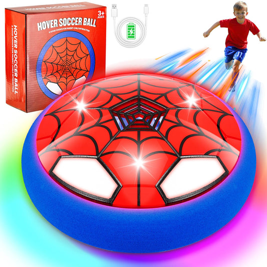 POPSVON indoor hover soccer ball with LED spider design for safe indoor play.