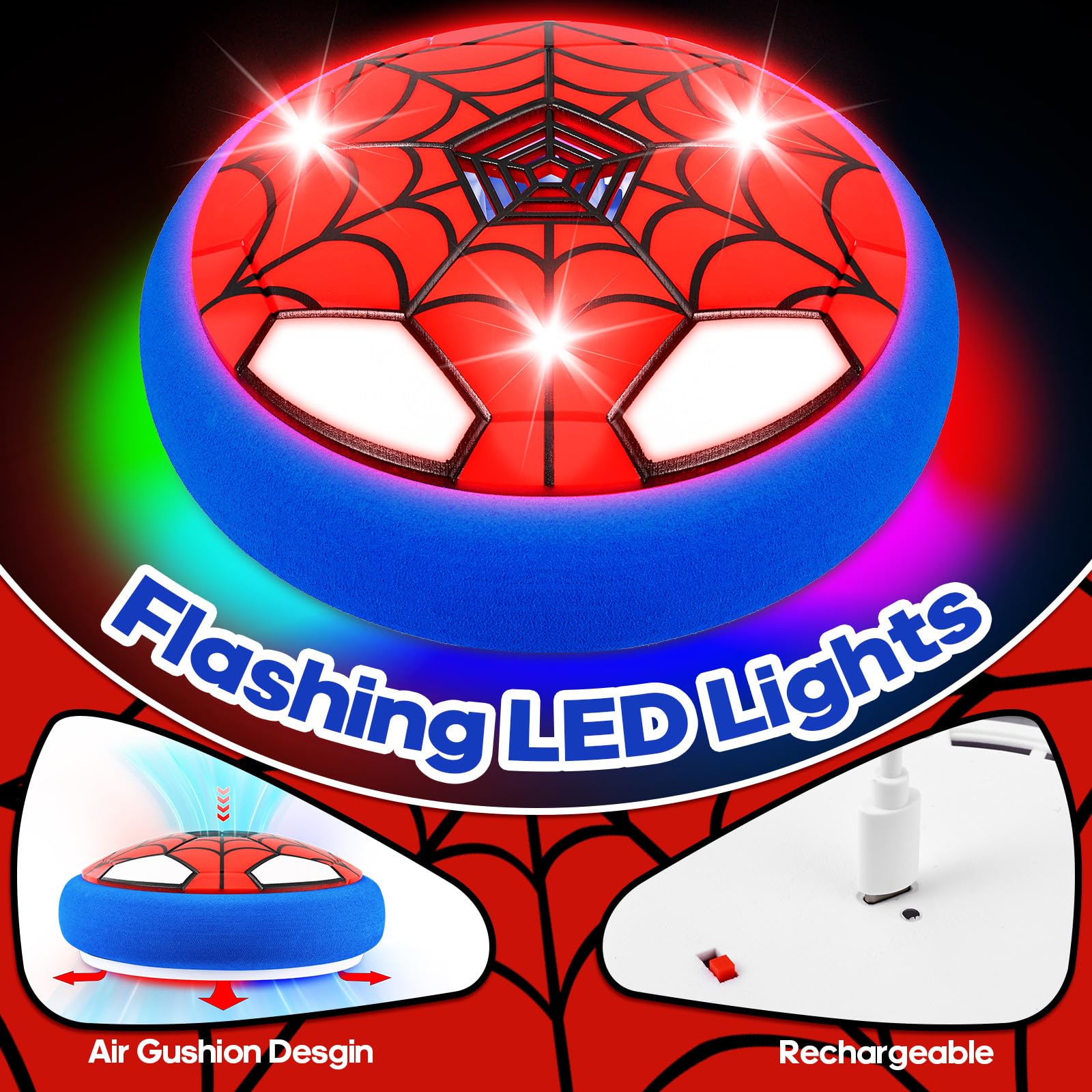 POPSVON LED spider design lights up for exciting night-style play.