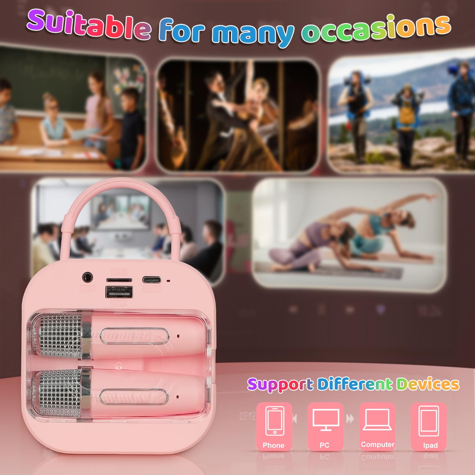 Poptrend long-lasting battery supports hours of singing sessions.