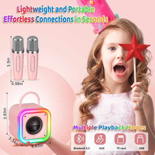 Poptrend karaoke machine with Bluetooth 5.3 connectivity for wireless streaming from phones or tablets.