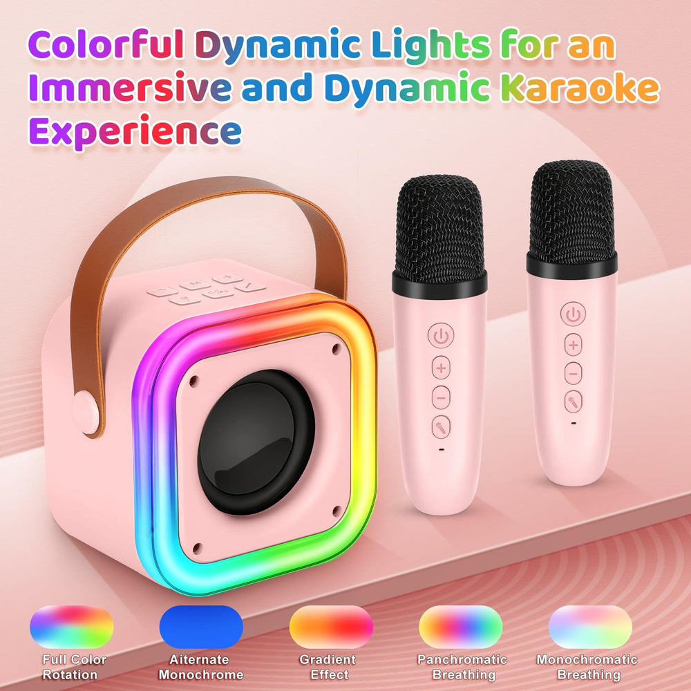 Poptrend mini karaoke machine portable design suitable for travel and play.